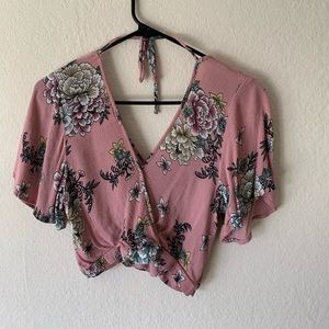 PINK/ROSE FLORAL CROP TOP